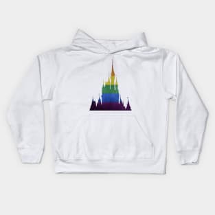 Rainbow Castle Silhouette Kids Hoodie